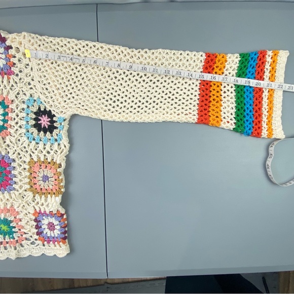 Shein crochet grannycore colorful cardigan women's size large - Picture 9 of 9